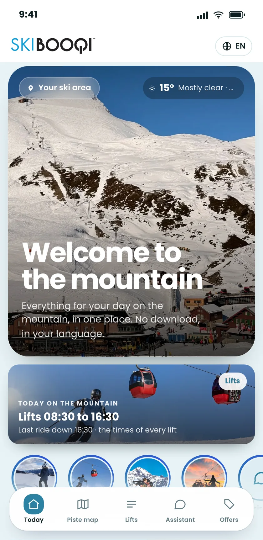SkiBooqi with BooqiConnect on a phone
